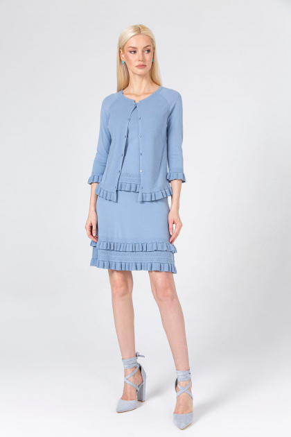 Кардиган (L, Голубой)